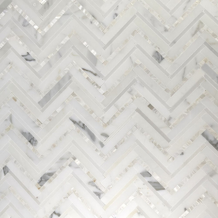 Sample-Kelli Ellis Soli Marble & Mirror Polished Mosaic Tile