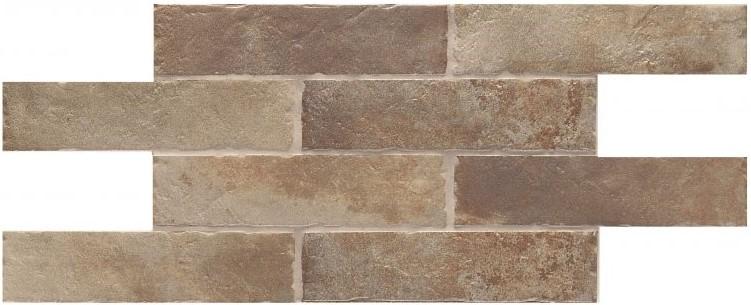 2.5x10" Brick Style Porcelain Subway Tile in Brown Brick | TileBuys