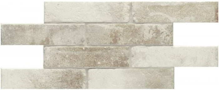 2.5x10" Brick Style Porcelain Subway Tile in Weathered White | TileBuys