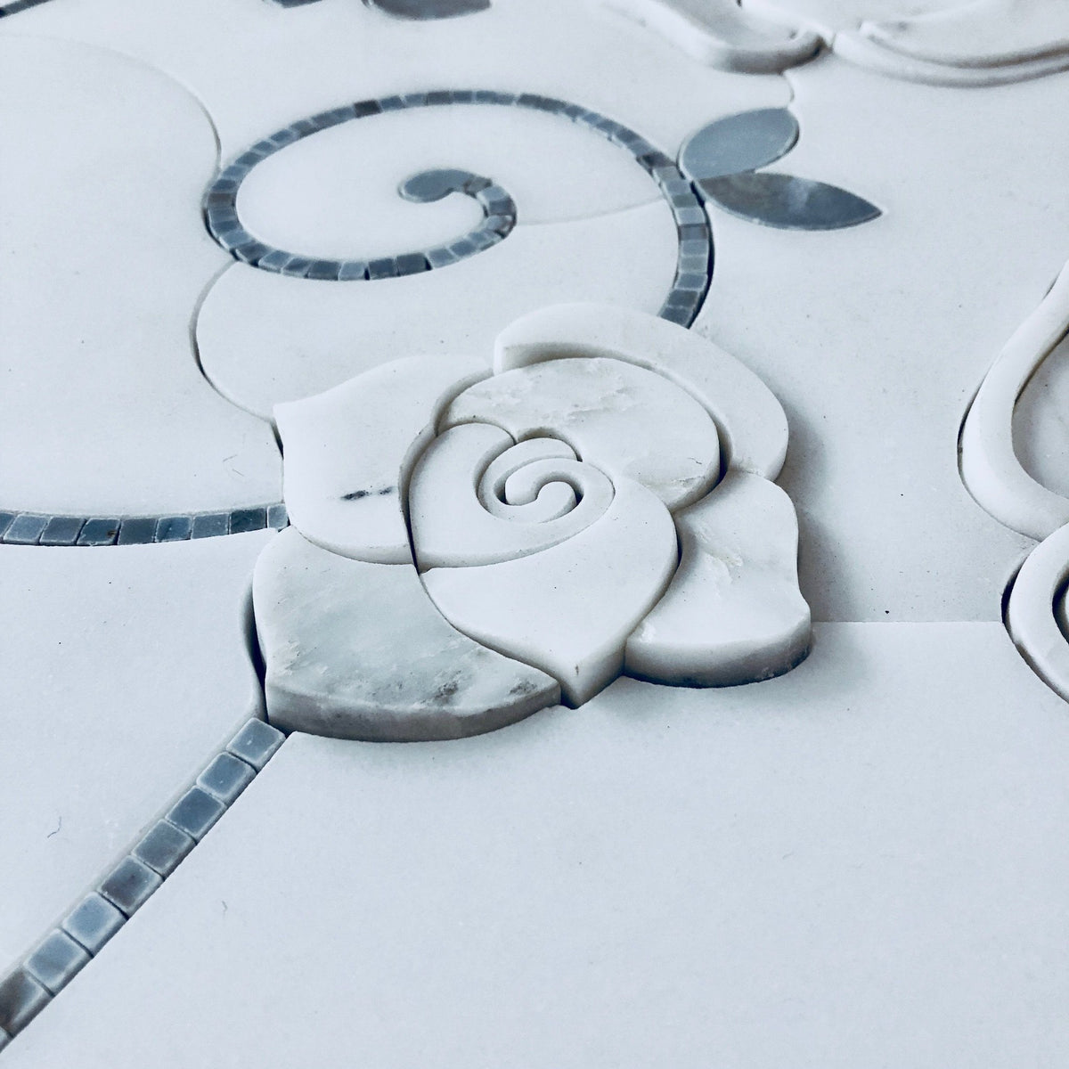 3D Rose Limited Edition Marble Luxury Waterjet Mosaic Tile | TileBuys