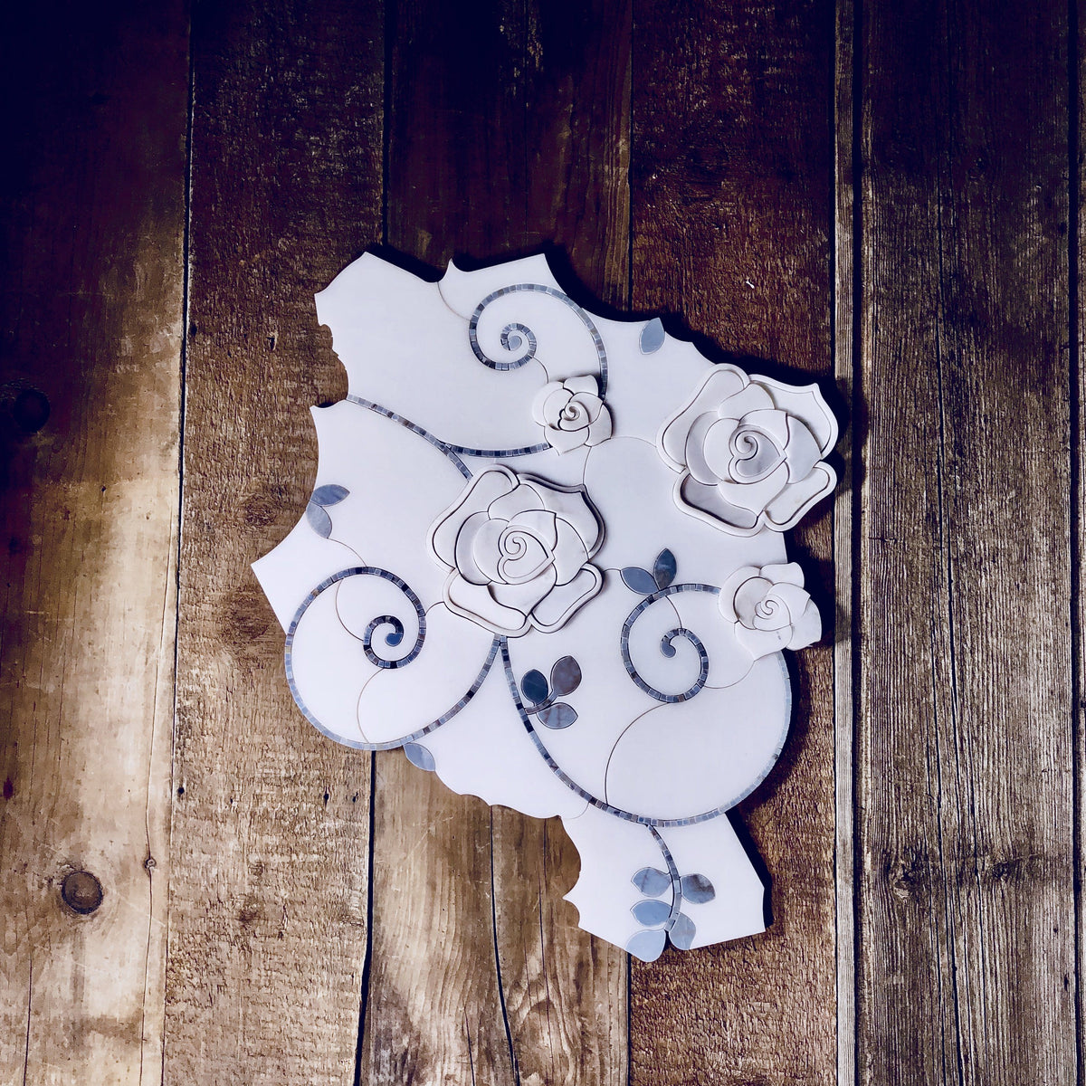 3D Rose Limited Edition Marble Luxury Waterjet Mosaic Tile | TileBuys