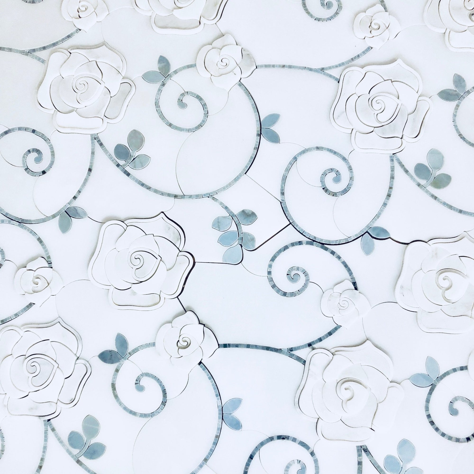 3D Rose Limited Edition Marble Luxury Waterjet Mosaic Tile | TileBuys