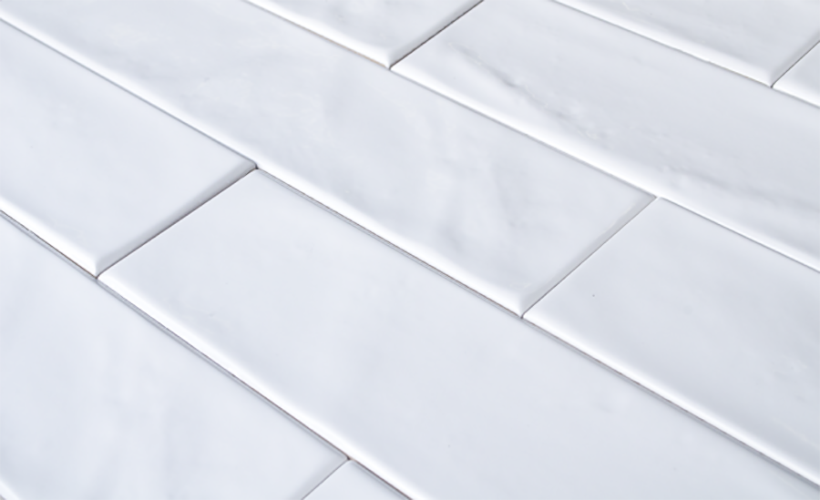 Glossy Ceramic 3"x12" Subway Tile in Textured White or Light Beige | TileBuys