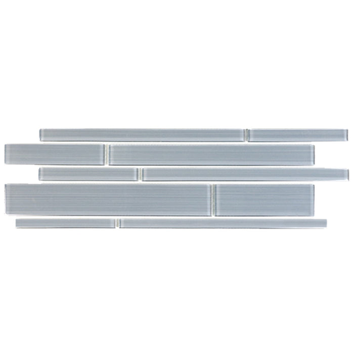 Cerulean Blue Glass Strip Mosaic Tile | TileBuys