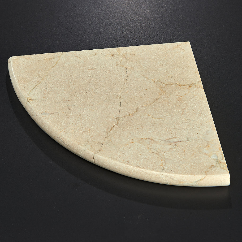 Crema Marfil Marble Shelf - 9" Corner Shower Shelf - Polished | TileBuys