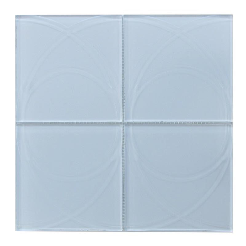 White Glass Mosaic Tile with Raised Circles Pattern | TileBuys