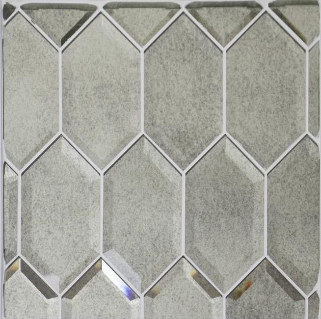 Antique Mirror Glass Tile in Beveled Stretched Hexagons | TileBuys