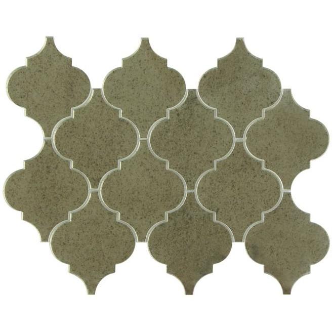 Antique Mirror Glass Mosaic Tile - Arabesque Lantern Pattern - Mirrored Glass Arabesque Tile Backsplash | TileBuys