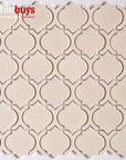 4.6 Sq Ft of Arabesque Crackled Glass Mosaic Wall Tile in Pink Beige | TileBuys