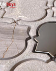 4.6 Sq Ft of Arabesque Crackled Glass, Stone & Metal Mixed Material Mosaic Wall Tile | TileBuys