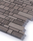 Athens Marble Mosaic Tile - Linear Squares and Rectangles - Honed | TileBuys