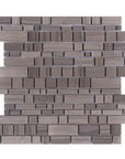 Athens Marble Mosaic Tile - Linear Squares and Rectangles - Honed | TileBuys