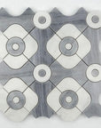 4.2 Sq Ft of Bardiglio Grey and Carrara White Marble Waterjet Mosaic Tile in Blend Geometric | TileBuys