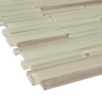 5.2 Sq Ft of Beige Artisan Glass Simple Strip Mosaic Tile in Sioux Falls | TileBuys