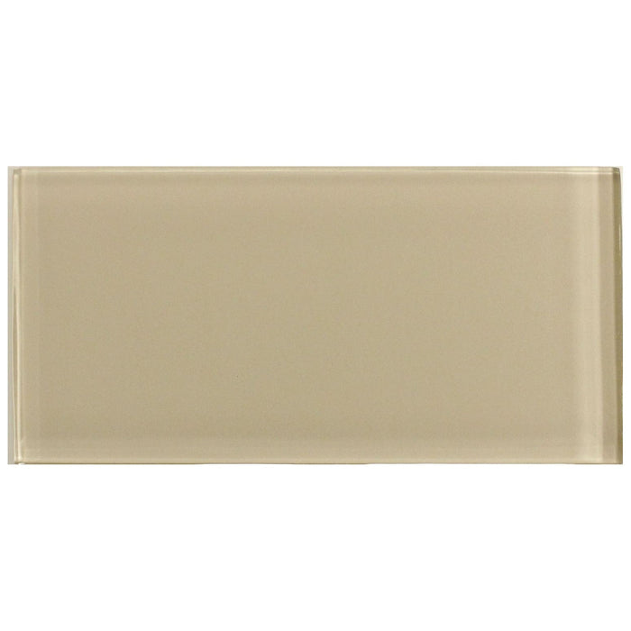 Beige Glass 3x6" Subway Tile | TileBuys