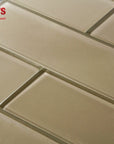 Beige Block Glass 4x12" Subway Tile | TileBuys