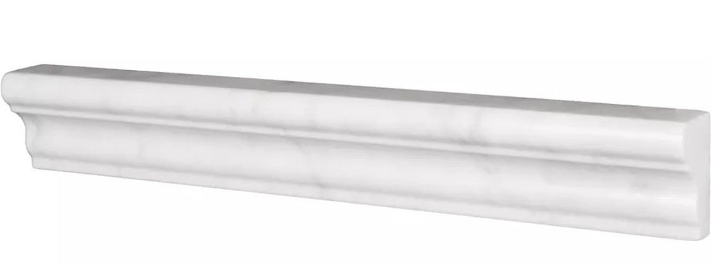 Bianco Carrara Marble 2x12” Crown Molding Trim - Polished | TileBuys