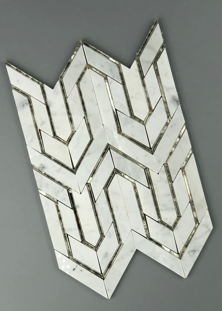 Arrowhead Antique Mirror Glass Marble Mosaic Tile