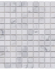 Bianco Carrara Marble Mosaic Tile - 1" Squares - Polished | TileBuys