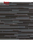 5 Sq Ft of Black Glass and Stone Strip Mosaic Tile | TileBuys