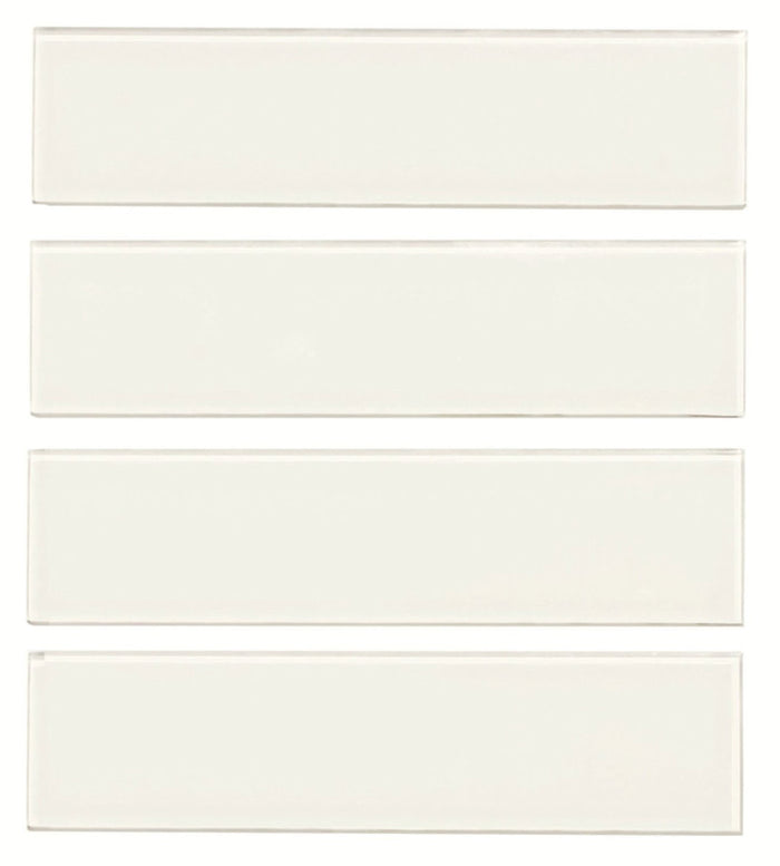 5 Sq Ft of Bright White Glass 3x12" Subway Tile | TileBuys