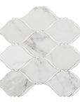 Calacatta (Calcutta) and White Thassos Marble Waterjet Mosaic Tile in Braided Ribbons | TileBuys