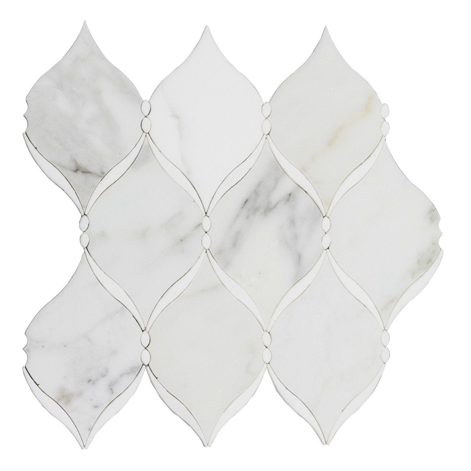 White Italian marble with unstructured soft to deep grey/taupe/gold ...