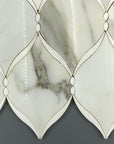 Calacatta (Calcutta) and White Thassos Marble Waterjet Mosaic Tile in Braided Ribbons | TileBuys