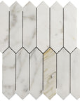 Picket Tile in Calacatta (Calcutta) Marble Mosaic Tile | TileBuys