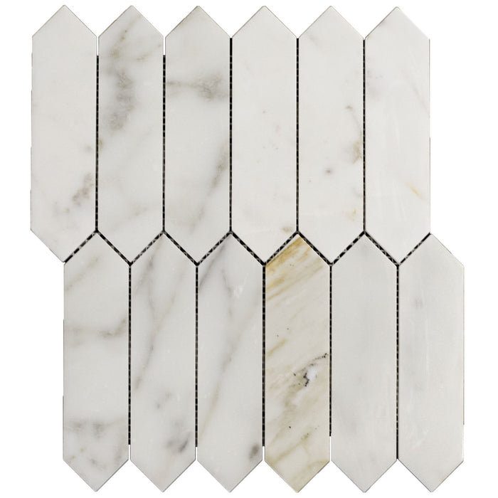 Picket Tile in Calacatta (Calcutta) Marble Mosaic Tile | TileBuys