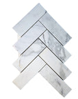 Calacatta (Calcutta) Marble Mosaic Tile - 2x6" Herringbone Pattern | TileBuys