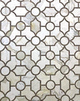 Calacatta Gold Marble and Athens Brown Waterjet Mosaic Tile in Sinuous | TileBuys
