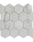 Calacatta Marble Mosaic Tile in Hexagons Pattern - Polished | TileBuys