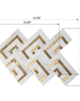 Calcutta Marble with Gold Metal Accent Mosaic Tile in Herringbone Half-Squares | TileBuys