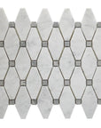 Carrara Bianco and Grey Marble Mosaic Tile - Elongated Octagons - Polished | TileBuys