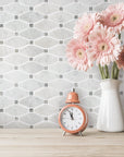 Carrara Bianco and Grey Marble Mosaic Tile - Elongated Octagons - Polished | TileBuys