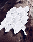 Carrara Bianco and White Thassos Marble Waterjet Mosaic Tile in Bellagio | TileBuys