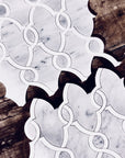 Carrara Bianco and White Thassos Marble Waterjet Mosaic Tile in Bellagio | TileBuys