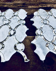 Carrara Bianco Marble and Antique Mirror Glass Waterjet Mosaic Tile in Bellagio | TileBuys