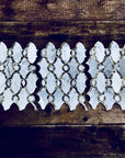 Carrara Bianco Marble and Antique Mirror Glass Waterjet Mosaic Tile in Bellagio | TileBuys