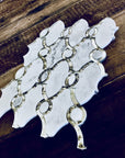 Carrara Bianco Marble and Antique Mirror Glass Waterjet Mosaic Tile in Bellagio | TileBuys