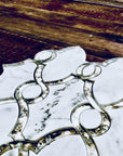 Carrara Bianco Marble and Antique Mirror Glass Waterjet Mosaic Tile in Bellagio | TileBuys