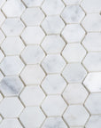 Carrara Bianco Marble Mosaic Tile - 1" Hexagons - Polished | TileBuys