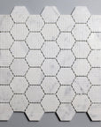 Carrara Bianco Marble Mosaic Tile - 2" Hexagons - Polished or Honed | TileBuys