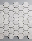 Carrara Bianco Marble Mosaic Tile - 2" Hexagons - Polished or Honed | TileBuys