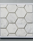 Carrara Bianco Marble Mosaic Tile - 2" Hexagons - Polished or Honed | TileBuys