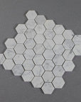Carrara Bianco Marble Mosaic Tile - 2" Hexagons - Polished or Honed | TileBuys