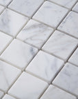 Carrara Bianco Marble Mosaic Tile - 2" Squares - Polished | TileBuys