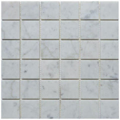 Carrara Bianco Marble Mosaic Tile - 2" Squares - Polished | TileBuys