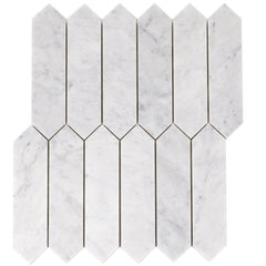 Picket Tile in Carrara Bianco Marble Mosaic Tile | TileBuys